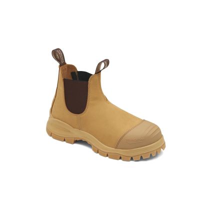 BLU989-050 image(0) - Blundstone 989 Steel Toe Elastic Side Slip-on Boots, Water Resistant, Bump Cap, Wheat