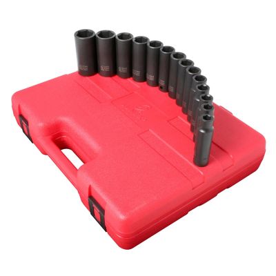 SUN2653 image(0) - 1/2" Drive 14 Piece Metric Deep Impact Socket Set