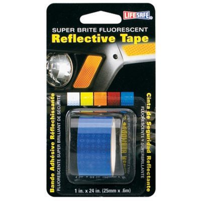 Fluorescent Reflective Tape, Super Brite Blue, 1" x 24" Roll, Provides Long Distance Visibilty