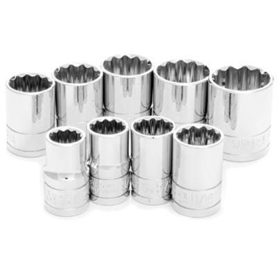 WLMW32500 image(0) - 9 Pc 1/2'' Dr 12pt SAE Skt Set