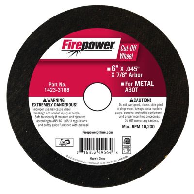 FPW1423-3188 image(0) - CUT-OFF WHEEL, 6"X .045" X 7/8"