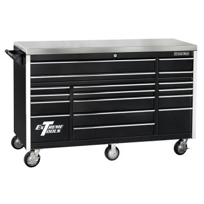 EXTEX7217RCBK image(0) - 72 in. 17-Drawer Triple Bank Roller Cabinet, Black