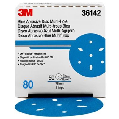 MMM36142 image(0) - 3M Hookit Blue Abrasive Disc Multihole 4bx. per ca