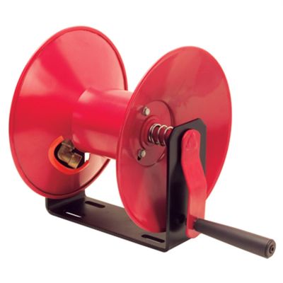GYM4685 image(0) - Manual Air Hose Reel Only, Hand Crank, Red Metal O