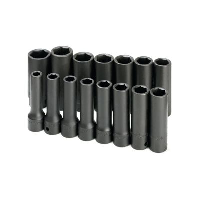 SKT4048 image(0) - SOCKET SET IMPACT 1/2IN. DRIVE 15PC MET DEEP 6 PT