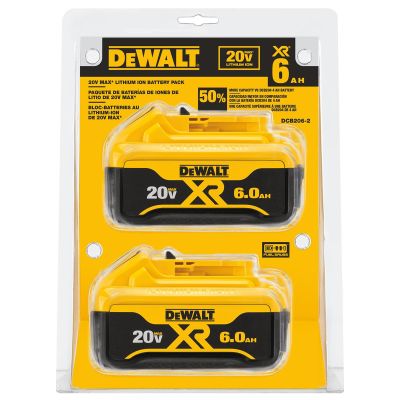 DWTDCB206-2 image(0) - 20V MAX 6.0 AH LI-ION BATTERY 2PK