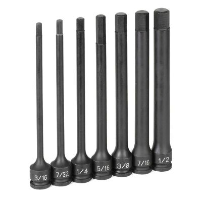 GRE1267H image(0) - 3/8" DR 7PC 6" LNGTH FRACTIONAL HEX DRIVER SET