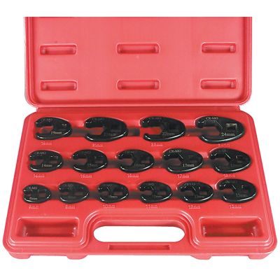 AST7115 image(0) - 15PC METRIC FLARE CROWFOOT WRENCH SET 8MM-24MM