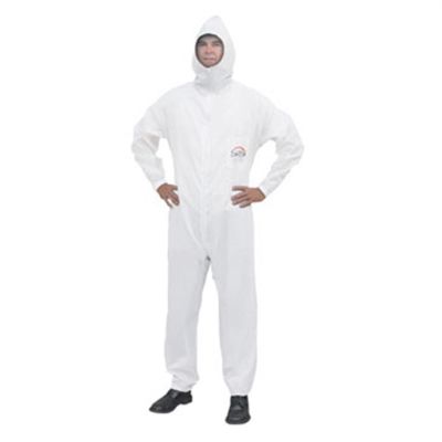 SAS6938 image(0) - Moonsuit Nylon/Cotton Coverall, Full Zipper Front, Hood, Velcro Wrist and Ankle, Washable, Large