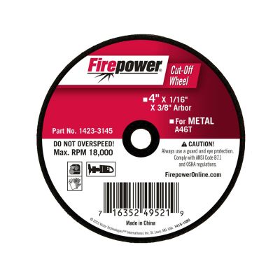FPW1423-3145 image(0) - CUT-OFF WHEEL, 4"X1/16"X3/8"