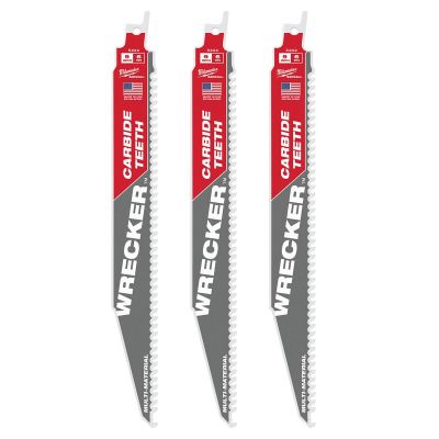 MLW48-00-5342 image(0) - 9" 6 TPI THE WRECKER™ with Carbide Teeth SAWZALL® Blade 3PK