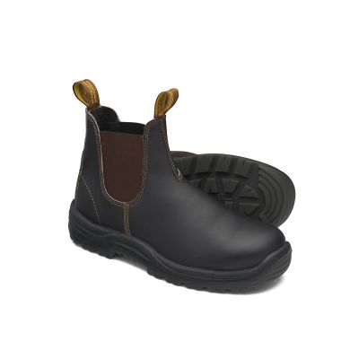 BLU172-130 image(0) - Blundstone 172 Steel Toe Elastic Side Slip-On Boots, Kick Guard, Water Resistant, Stout Brown