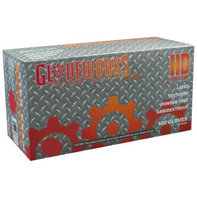 AMXILHD46100-CS image(0) - L Gloveworks HD P/F Textured Latex Gloves - Case