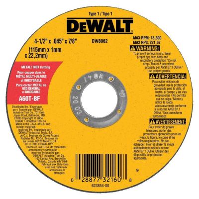 DWTDW8062 image(0) - 4 1/2 CUT OFF WHEEL