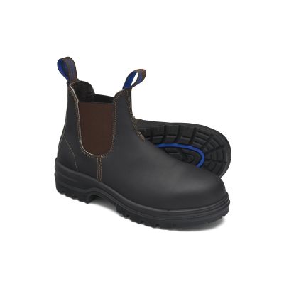 BLU140-100 image(0) - Blundstone 140 Steel Toe Elastic Side Slip-On Boots, Water Resistant, Stout Brown