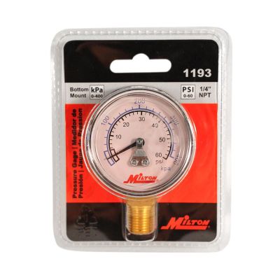 MIL1193 image(0) - Gage 1/4" NPT, 0-60 PSI  - Bottom Mount