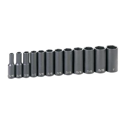 GRE1213D image(0) - 12 PC 3/8" DR FRACTIONAL DEEP LENGHT SET