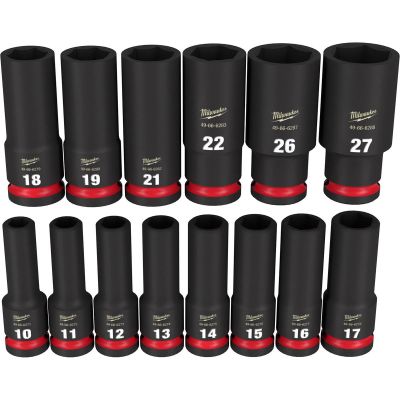 MLW49-66-7014 image(0) - 14PCSHOCKWAVE Impact Duty™ 1/2" Drive Metric Deep 6 Point Socket Set