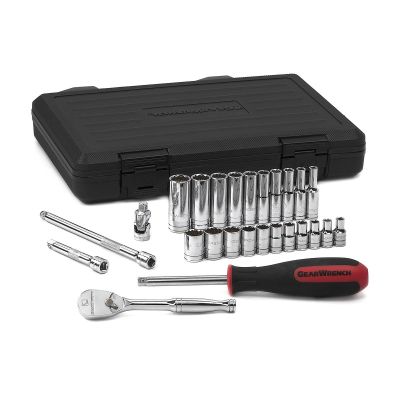 KDT80313 image(0) - 26 PC 1/4" DR 12 PT STD SAE SOCKET SET