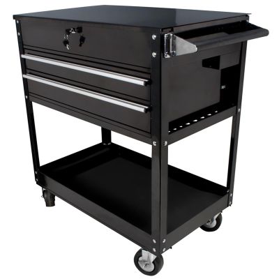SUN8050BK image(0) - Black 2-Drawer Service Cart