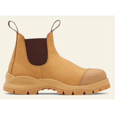 BLU989-090 image(0) - Blundstone 989 Steel Toe Elastic Side Slip-on Boots, Water Resistant, Bump Cap, Wheat