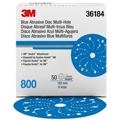 MMM36184 image(0) - 3M Hookit Blue Abrasive Disc Multihole 36184 (4PK)
