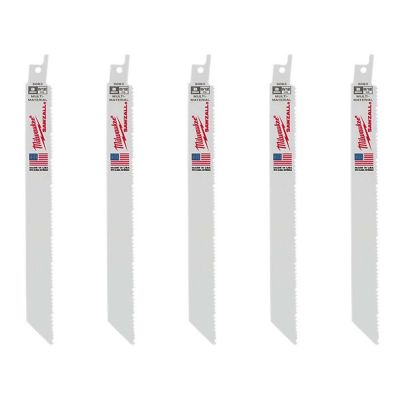 MLW48-00-5093 image(0) - 8" 8.5 TPI MUTLI-MATERIAL CUTTING SAWZALL RECIP SAW BLADES (5-PK)