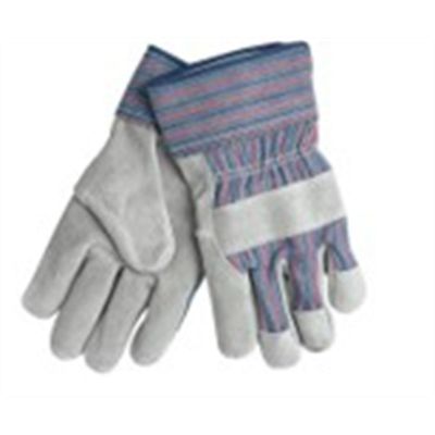 MCR1300L image(0) - 2.5 Inch Rubberized Safety CuffB Grade Select Shoulder LeatherBlue Fabric with Red / Black Stripes