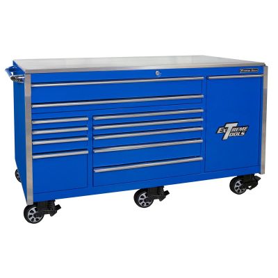 EXTEX7612RCBL image(0) - 76 in. 12-Drawer Professional Roller Cabinet, Blue