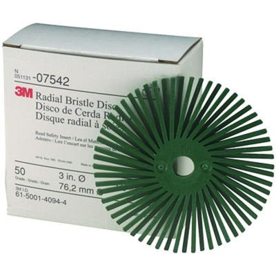 MMM7542 image(0) - 3" RADIAL GREEN BRISTLE DISCS 50 GRADE