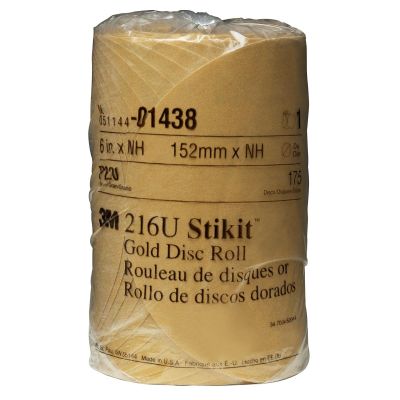 MMM1438 image(0) - GOLD DISC ROLLS STIKIT P220G 6IN 175/ROLL