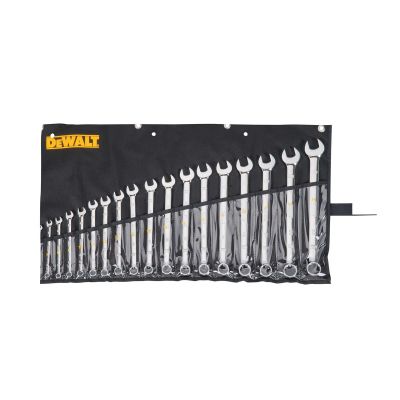DWTDWMT19237 image(0) - DEWALT 18PC MM COMBO WRENCH SET