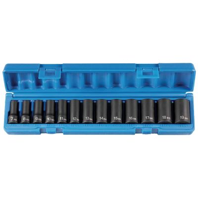 GRE1213MSD image(0) - 3/8" Drive 13 Piece Semi Deep Metric Impact Set