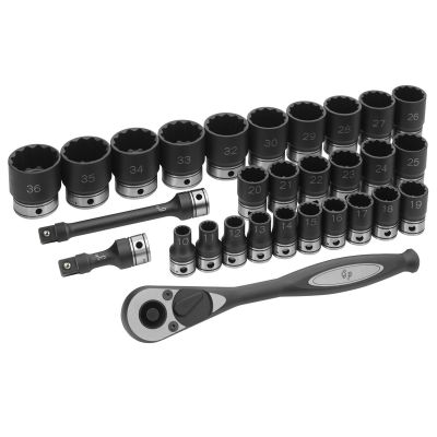 GRE82229M image(0) - 1/2" Dr. 29pc Metric Duo-Socket Set - 12 Pt.