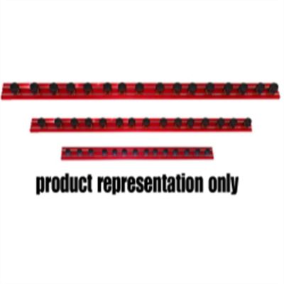 VIMMR16R20B image(0) - VIM Tools 16 in. Red Magrail TL Magnetic Socket Holder w/ 20 - 3/8 in. Studs