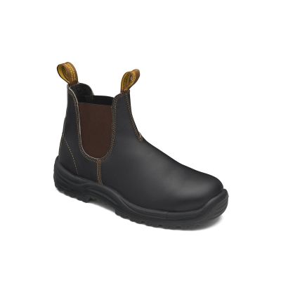 BLU172-050 image(0) - Blundstone 172 Steel Toe Elastic Side Slip-On Boots, Kick Guard, Water Resistant, Stout Brown