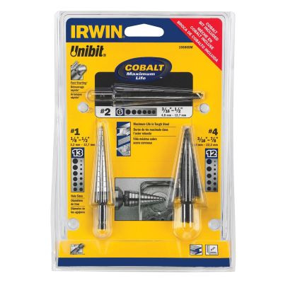 VGP15506SM image(0) - 3 Piece Unibit HSS and Cobalt Set (#1, #4 & #2)