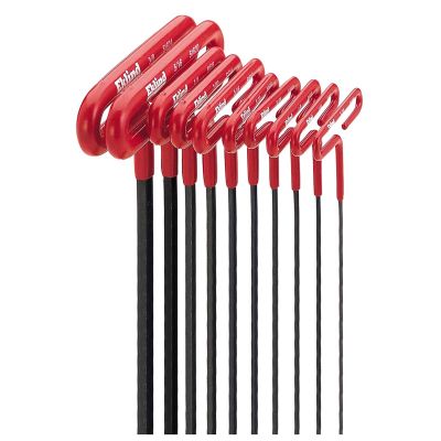 EKL53610 image(0) - HEX KEY SET 10 PC T-HANDLE 6IN. SAE 3/32-3/8IN.CSH