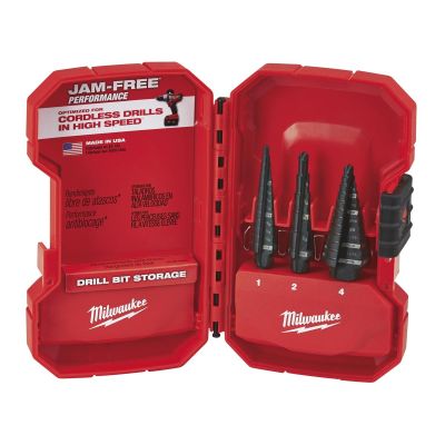 MLW48-89-9221 image(0) - Step Drill Bit Set (#1, #2, #4), DUAL-FLUTE STEP BITS (3-Piece)
