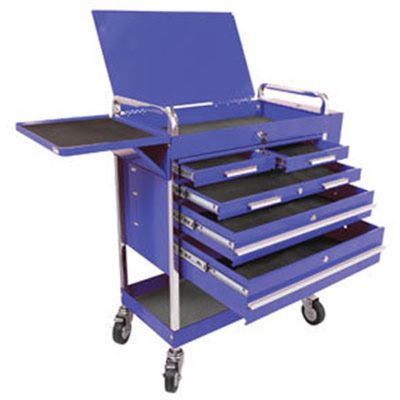 SUN8045BL image(0) - HD 5-Drawer Service Cart, Blue