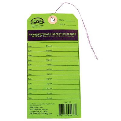 SAS5137 image(0) - Eyewash Inspection Tag (Only) for Eyewash Station 5134-00