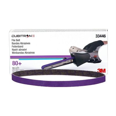 MMM33446 image(0) - Cubitron II File Belt 80+ 1/2"x18" (12.7mmx457.2mm) 10 belts/cart 5 cart/case