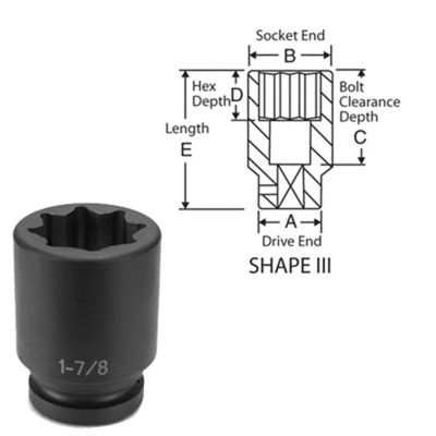 GRE4548SD image(0) - 1" Drive x 1-1/2" Deep - 8 Point