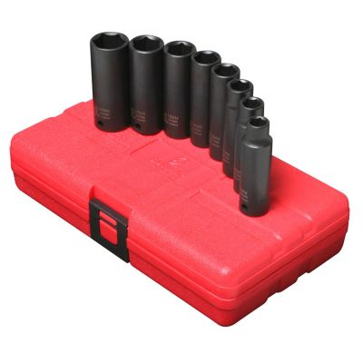 SUN3653 image(0) - SOCKET SET IMPACT 3/8IN. DRIVE 8PC DEEP MET 6 PNT
