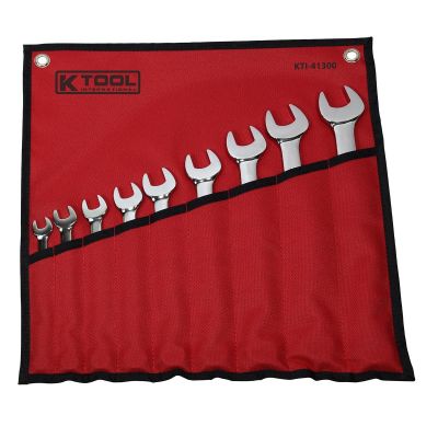 KTI41300 image(0) - WRENCH SET COMBINATION 9 PC HI POLISH W/KIT BAG