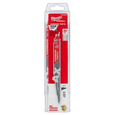 MLW48-00-8526 image(0) - 9" 7 TPI The AX(TM) with Carbide Teeth SAWZALL(R) Blade 25PK