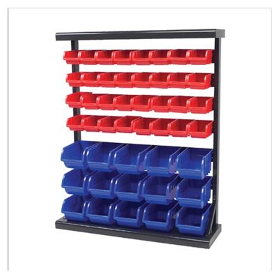 WLMW5193 image(0) - METAL STORAGE RACK W/PLASTIC STORAGE BINS
