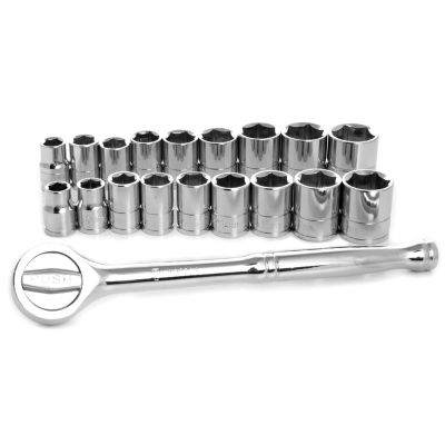 WLMW38301 image(0) - 19 PC SAE / METRIC SOCKET SET WITH RATCHET