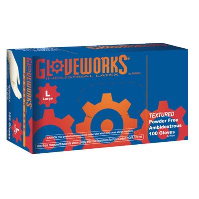 AMXTLF46100 image(0) - L Gloveworks Powder Free Textured Latex Gloves