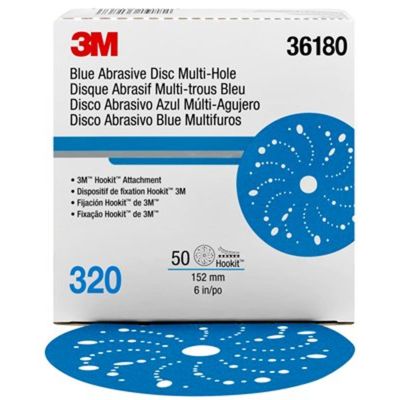 MMM36180 image(0) - 3M Hookit Blue Abrasive Disc Multihole 36180 (4PK)